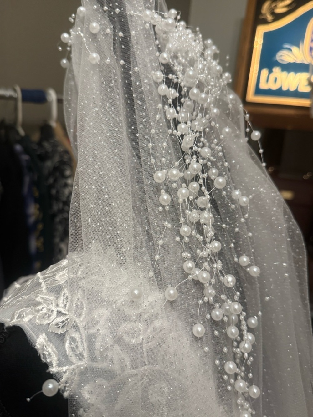 Source Unknown White Lace Wedding Dress with Tulle Train - Picture 11 of 11